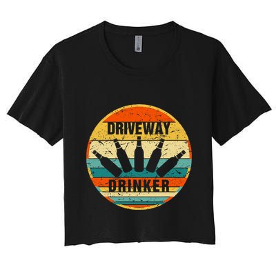 Driveway Drinker Funny Drinking Lover Humor For Dad Daddy Crop Top