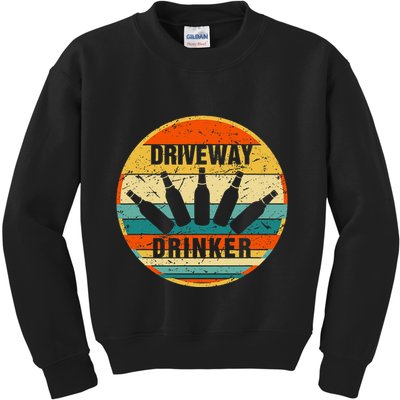 Driveway Drinker Funny Drinking Lover Humor For Dad Daddy Kids Sweatshirt