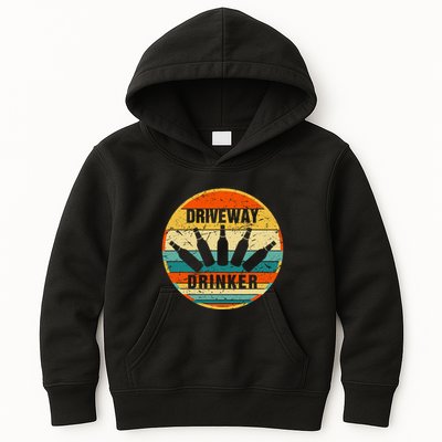 Driveway Drinker Funny Drinking Lover Humor For Dad Daddy Kids Hoodie