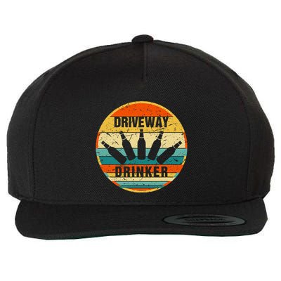 Driveway Drinker Funny Drinking Lover Humor For Dad Daddy Wool Snapback Cap