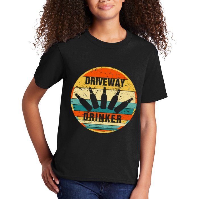 Driveway Drinker Funny Drinking Lover Humor For Dad Daddy Kids T-Shirt