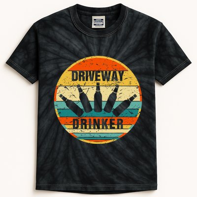 Driveway Drinker Funny Drinking Lover Humor For Dad Daddy Kids Tie-Dye T-Shirt