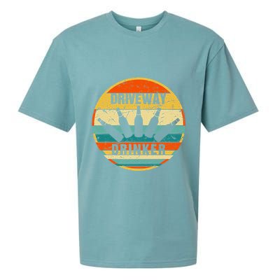 Driveway Drinker Funny Drinking Lover Humor For Dad Daddy Sueded Cloud Jersey T-Shirt