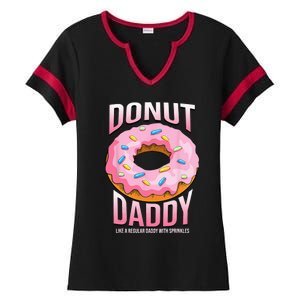 Donut Daddy For Dads Funny Sprinkles Food Lover Gifts Ladies Halftime Notch Neck Tee