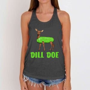 Dill Doe Funny Adult Humor Funny Nature Deer Redneck Women's Knotted Racerback Tank