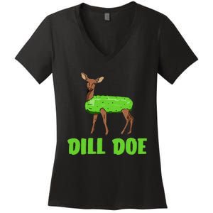 Dill Doe Funny Adult Humor Funny Nature Deer Redneck Women's V-Neck T-Shirt