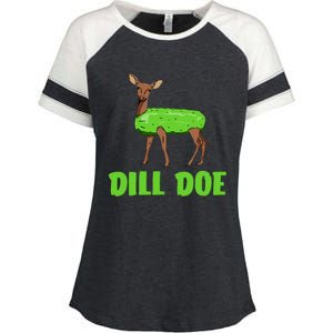 Dill Doe Funny Adult Humor Funny Nature Deer Redneck Enza Ladies Jersey Colorblock Tee