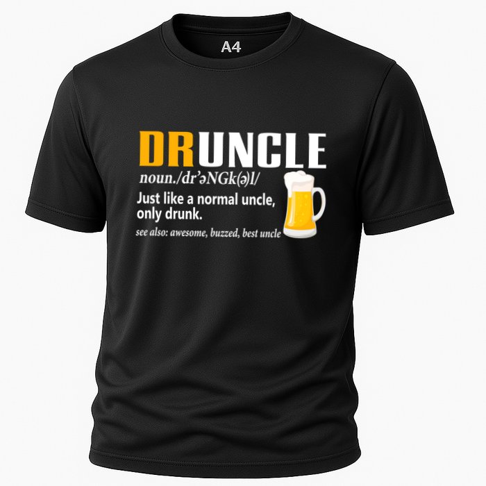 Druncle Definition Funny Gift For Uncle Present Novelty Cooling Performance Crew T-Shirt