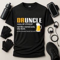 Druncle Definition Funny Gift For Uncle Present Novelty Cooling Performance Crew T-Shirt