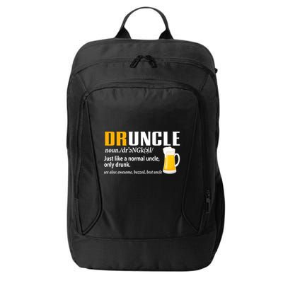 Druncle Definition Funny Gift For Uncle Present Novelty City Backpack