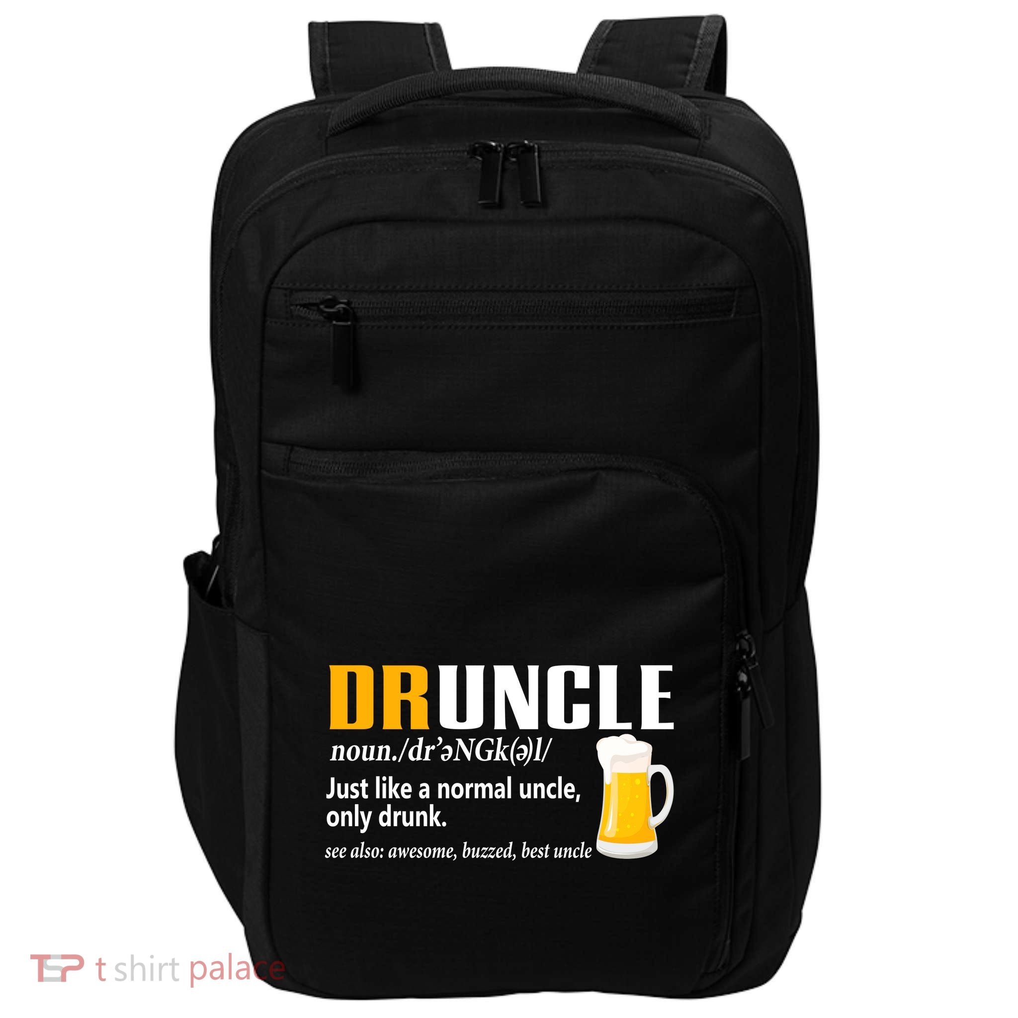 Druncle Definition Funny Gift For Uncle Present Novelty Impact Tech Backpack