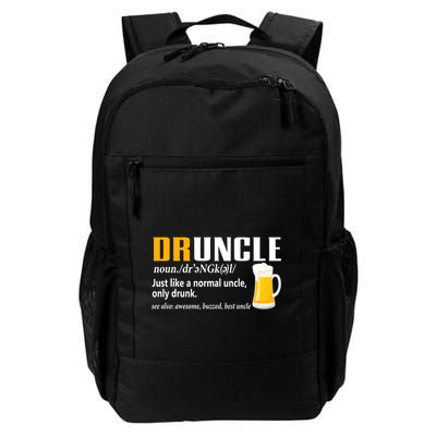 Druncle Definition Funny Gift For Uncle Present Novelty Backpack