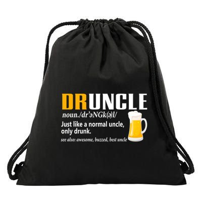 Druncle Definition Funny Gift For Uncle Present Novelty Drawstring Bag
