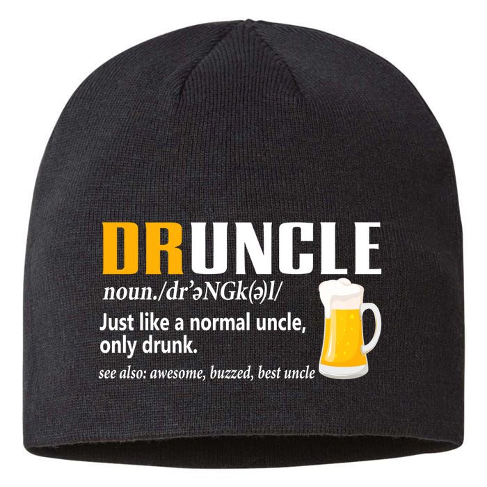 Druncle Definition Funny Gift For Uncle Present Novelty Sustainable Beanie