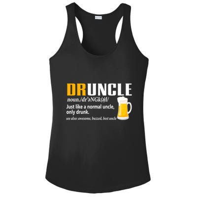 Druncle Definition Funny Gift For Uncle Present Novelty Ladies PosiCharge Competitor Racerback Tank