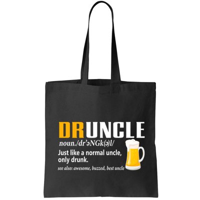 Druncle Definition Funny Gift For Uncle Present Novelty Bag