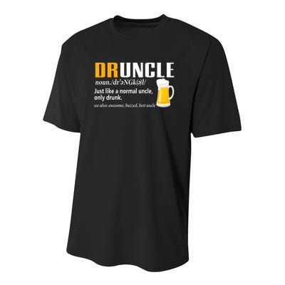 Druncle Definition Funny Gift For Uncle Present Novelty Youth Performance Sprint T-Shirt