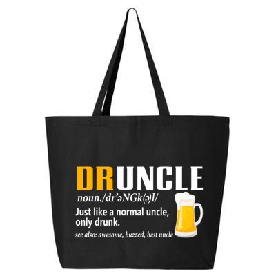 Druncle Definition Funny Gift For Uncle Present Novelty 25L Jumbo Tote