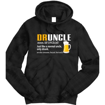 Druncle Definition Funny Gift For Uncle Present Novelty Tie Dye Hoodie