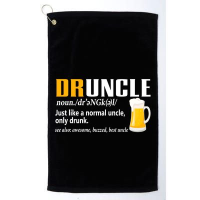 Druncle Definition Funny Gift For Uncle Present Novelty Golf Towel