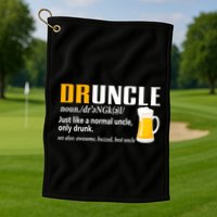 Druncle Definition Funny Gift For Uncle Present Novelty Golf Towel