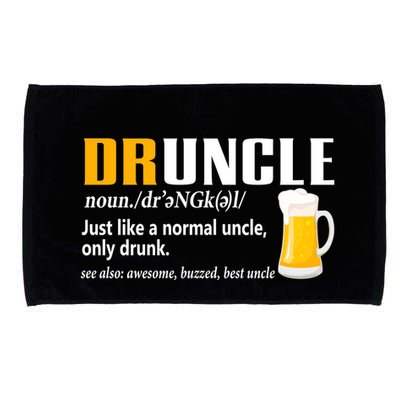 Druncle Definition Funny Gift For Uncle Present Novelty Microfiber Hand Towel