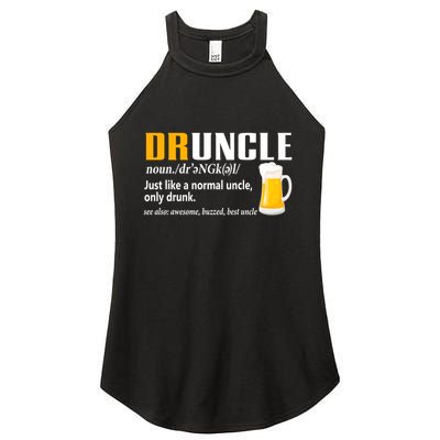 Druncle Definition Funny Gift For Uncle Present Novelty Women's Perfect Tri Rocker Tank