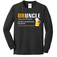 Druncle Definition Funny Gift For Uncle Present Novelty Kids Long Sleeve Shirt