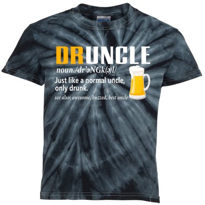 Druncle Definition Funny Gift For Uncle Present Novelty Kids Tie-Dye T-Shirt