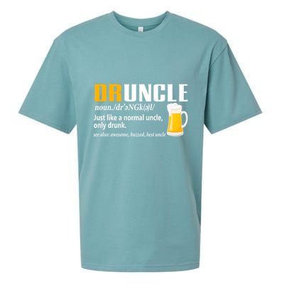 Druncle Definition Funny Gift For Uncle Present Novelty Sueded Cloud Jersey T-Shirt