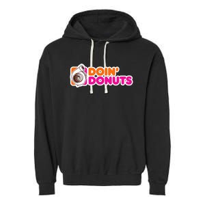 Doin Donuts Funny Racing & Drift Car Enthusiast Garment-Dyed Fleece Hoodie