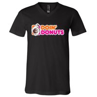 Doin Donuts Funny Racing & Drift Car Enthusiast V-Neck T-Shirt