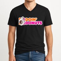 Doin Donuts Funny Racing & Drift Car Enthusiast V-Neck T-Shirt