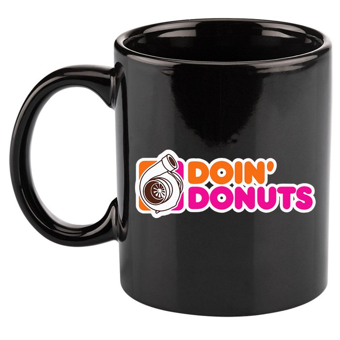 Doin Donuts Funny Racing & Drift Car Enthusiast 11oz C Handle Ceramic Mug