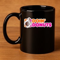Doin Donuts Funny Racing & Drift Car Enthusiast 11oz C Handle Ceramic Mug