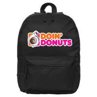 Doin Donuts Funny Racing & Drift Car Enthusiast 16 in Basic Backpack