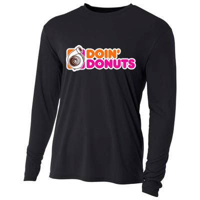 Doin Donuts Funny Racing & Drift Car Enthusiast Cooling Performance Long Sleeve Crew