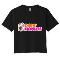 Doin Donuts Funny Racing & Drift Car Enthusiast Women's Crop Top Tee