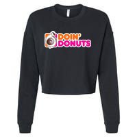 Doin Donuts Funny Racing & Drift Car Enthusiast Cropped Pullover Crew