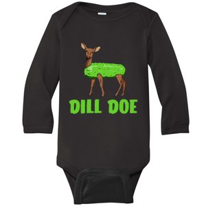 Dill Doe Funny Humor Funny Nature Deer Redneck Baby Long Sleeve Bodysuit