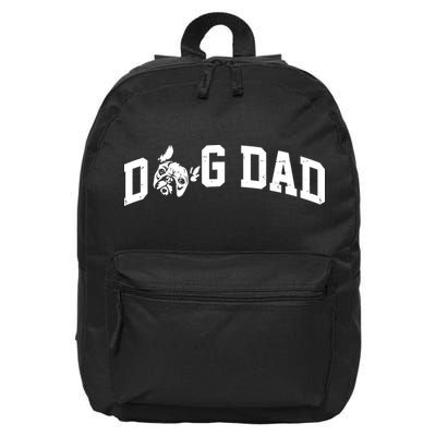 Dog Dad French Bulldog 16 in Basic Backpack