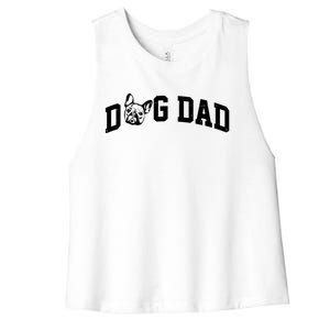 Dog Dad French Bulldog Women's Racerback Cropped Tank