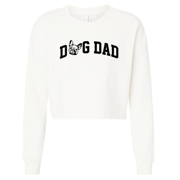 Dog Dad French Bulldog Cropped Pullover Crew