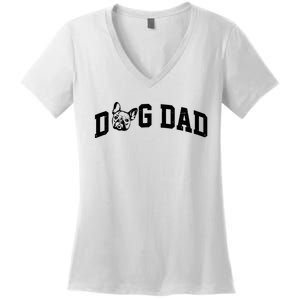 Dog Dad French Bulldog Women's V-Neck T-Shirt