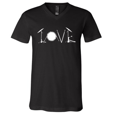 Drummers Drumming Gift Drum Love Drums Drummer V-Neck T-Shirt