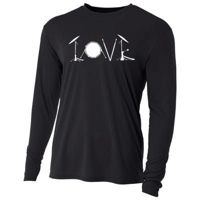 Drummers Drumming Gift Drum Love Drums Drummer Cooling Performance Long Sleeve Crew