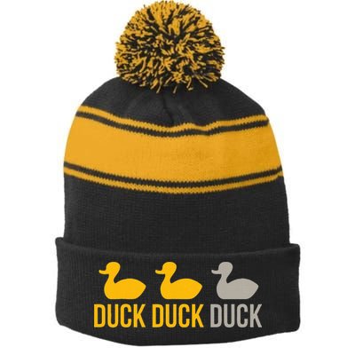 Duck Duck Grey Duck Minnesota Stripe Pom Pom Beanie