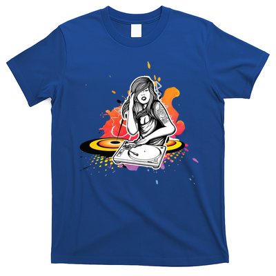 Dj Deejay Girl Music Techno Headphones Turntable Pop Cute Gift T-Shirt