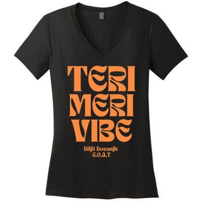 Diljit Dosanjh Goat Typography Women's V-Neck T-Shirt