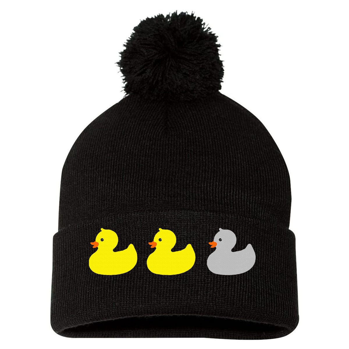 Duck Duck Gray Duck Funny Minnesota Pom Pom 12in Knit Beanie